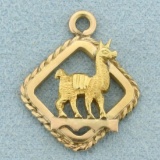 Llama Pendant Or Charm In 18k Yellow Gold