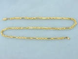 21 Inch Solid Milano Link Chain Necklace In 14k Yellow Gold