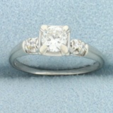 Diamond Engagement Ring In 14k White Gold