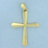 Signed Designer Cross Pendant In 18k Yellow Gold