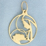Vintage Mother And Child Pendant In 14k Yellow Gold