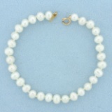 Baroque Pearl Hand Knotted Bracelet In 14k Yellow Gold