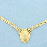 Italian Made Cameo Necklace In 14k Yellow Gold