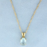 Aquamarine Necklace In 14k Yellow Gold