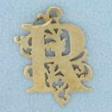 Initial R Pendant In 14k Yellow Gold