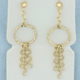 Dangle Hoop Chandelier Earrings In 14k Yellow Gold