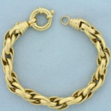 Italian Cable Link Chain Bracelet In 18k Yellow Gold