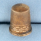 Antique Victorian Thimble In 10k Rose Gold