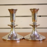 Unique Vintage Sterling Silver Candlestick Holders.