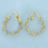 Designer Hoop Earrings In 18k Yellow Gold