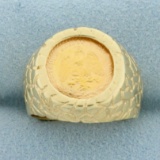 1945 Dos Pesos Gold Coin Ring In 14k Yellow Gold