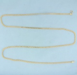 Italian 31 Inch Bismark Link Chain Necklace In 14k Yellow Gold