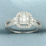 Effy 1ct Diamond Halo Ring In 14k White Gold
