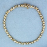 1.5ct Cz Tennis Bracelet In 10k Yellow Gold