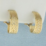 J Hoop Clip On Earrings In 14k Yellow Gold