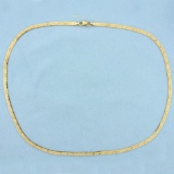 18 Inch Diamond Cut Herringbone Necklace In14k Yellow Gold