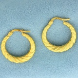 Swirling Gold Hoop Earrings In 14k Yellow Gold