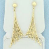 Waterfall Design Dangle Earrings In 14k Yellow Gold
