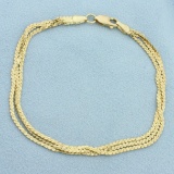 Triple Strand S-link Bracelet In 14k Yellow Gold