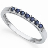 Sapphire Stackable Ring In Sterling Silver