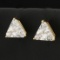 2ct Trillion Cz Stud Earrings In 14k Yellow Gold