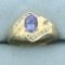 Tanzanite And Diamond Ring In 14k Yellow Gold