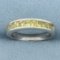Natural Yellow Sapphire Channel Set Band Ring In 18k White Gold