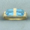 Swiss Blue Topaz Ring In 14k Yellow Gold
