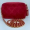 Chanel Classic Red Suede Crossbody Quilted Camera Bag