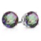 8mm Round Cut Mystic Topaz 3.8ctw Stud Earrings In Sterling Silver