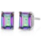 7x5mm Emerald Cut Mystic Topaz 2ctw Stud Earrings In Sterling Silver