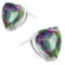 8mm Heart Cut Mystic Topaz 3.75ctw Stud Earrings In Sterling Silver