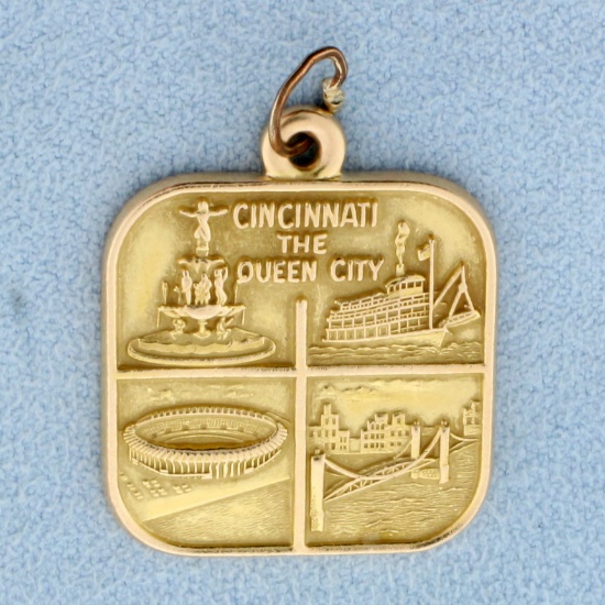 Cincinnati The Queen City Pendant In 14k Yellow Gold