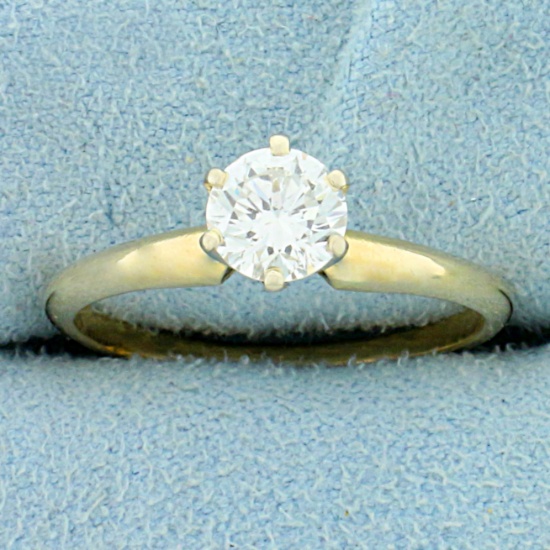 2/3ct Solitaire Diamond Engagement Ring In 14k Yellow Gold