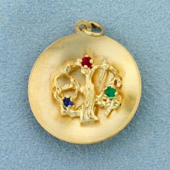 Ancient Tree Pendant In 14k Yellow Gold