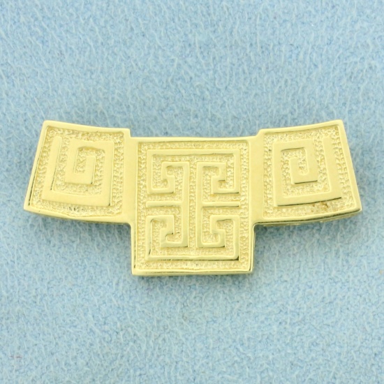 Geometric Design Pendant Or Slide In 14k Yellow Gold