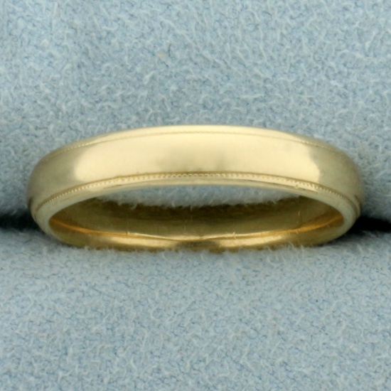 Beaded Edge Milgrain Band Ring In 14k Yellow Gold