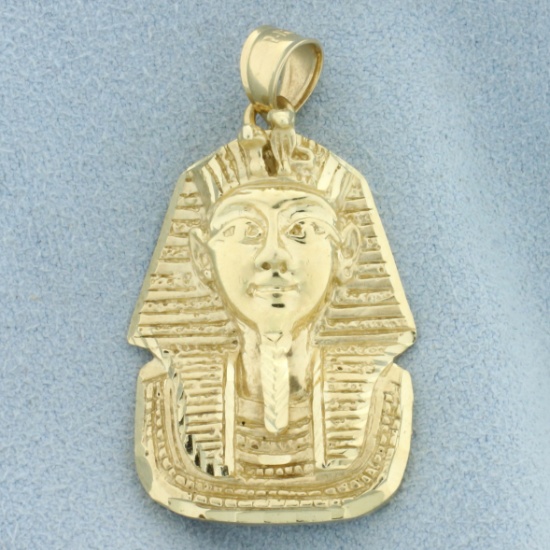 Egyptian Pharaoh Pendant In 14k Yellow Gold