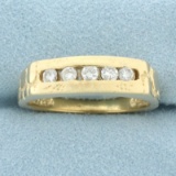 Mens Diamond Nugget Style Ring In 14k Yellow Gold