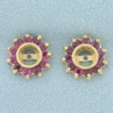 Ruby Stud Earring Enhancers In 14k Yellow Gold