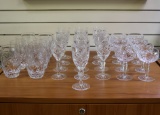 Galway Ashford Cut Irish Crystal Stemware And Barware Set Of 29