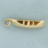 3d Canoe Charm In 14k Yellow Gold