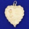 Graduation Day Ruby And Pearl Heart Pendant Inscribable In 14k Yellow Gold