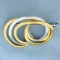 Italian Made Abstract Design Pin In 18k Yellow And White Gold