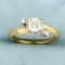 Antique 1/2ct Old European Cut Diamond Ring In 14k Yellow And White Gold