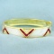 Ruby, Mother Of Pearl And Diamond Bangle Bracelet In 18k Yellow Gold