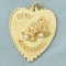 Happy Anniversary Heart Shaped Pendant In 14k Yellow Gold