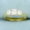 3 Stone Diamond Wedding Or Anniversary Ring In 18k Yellow Gold