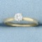 Solitaire Diamond Engagement Ring In 14k Yellow Gold