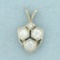 Vintage Diamond Pendant In 14k White Gold